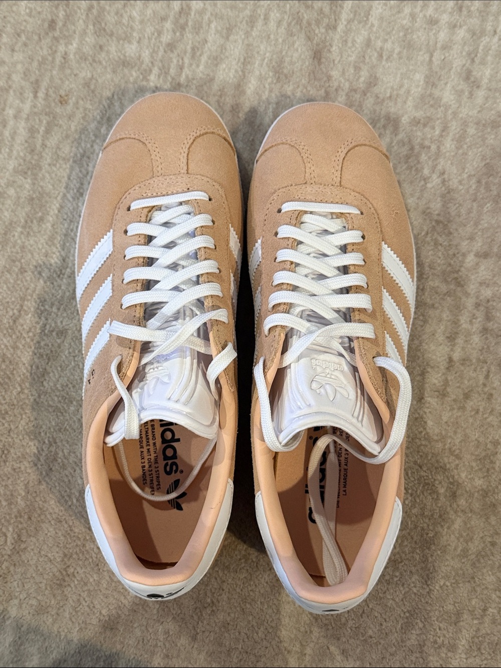 adidas Women's Suede Sneakers in Blush Pink and White 7.5